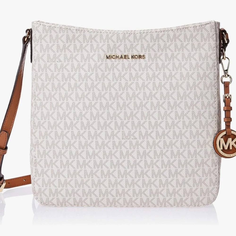 EUC Michael Kors Jet Set Travel Large Messenger Crossbody Bag in Vanilla
